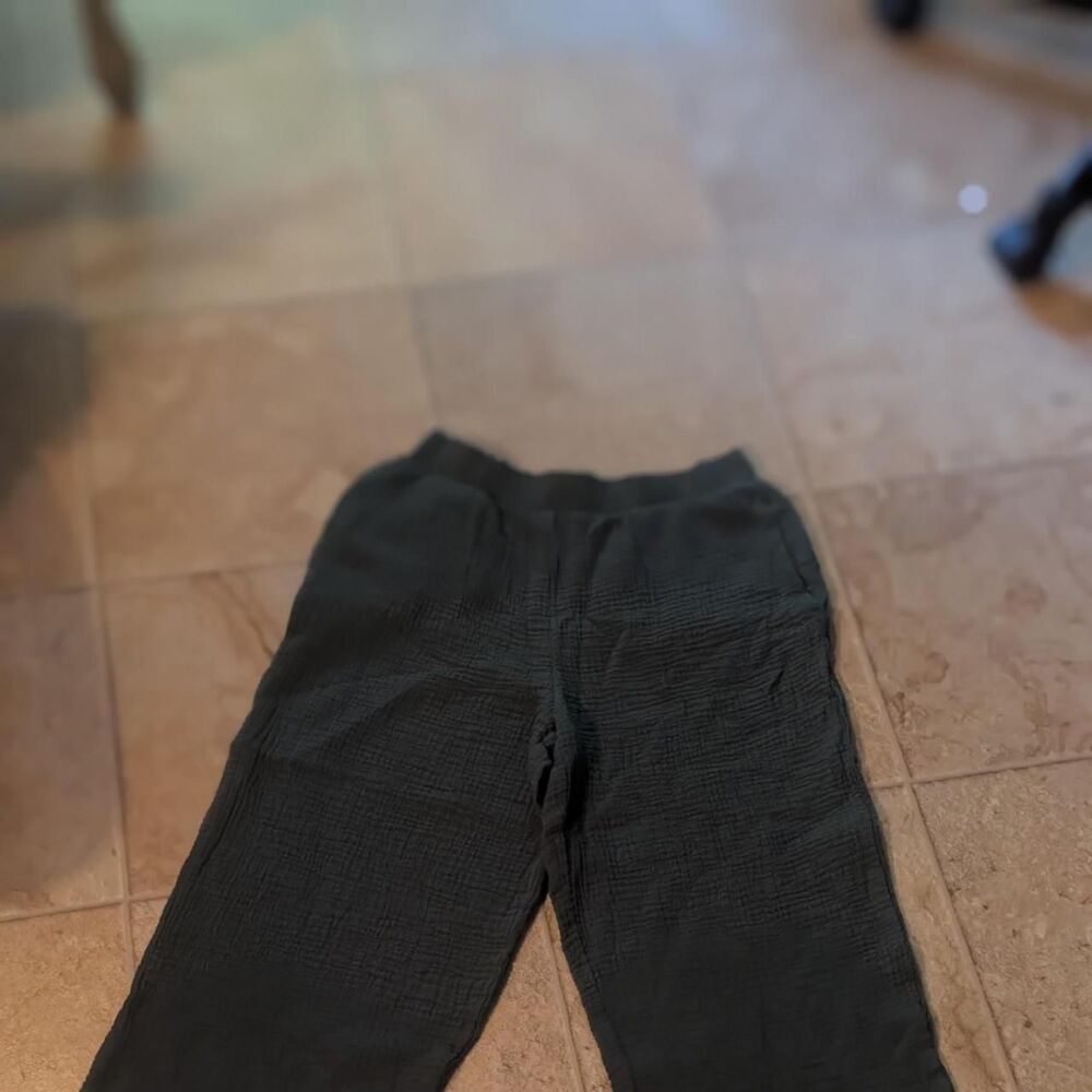 Jessica Simpson Cotton Gauze Wide Leg Pants Size S Dark Sage